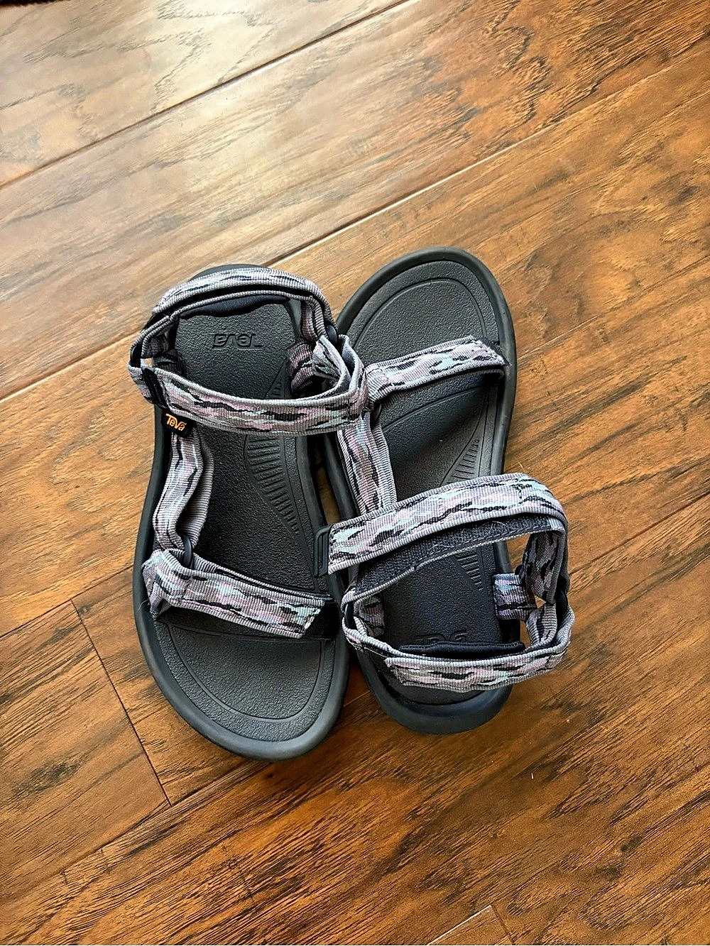 Teva Original Universal Camo Sport Sandals in Black & Pink